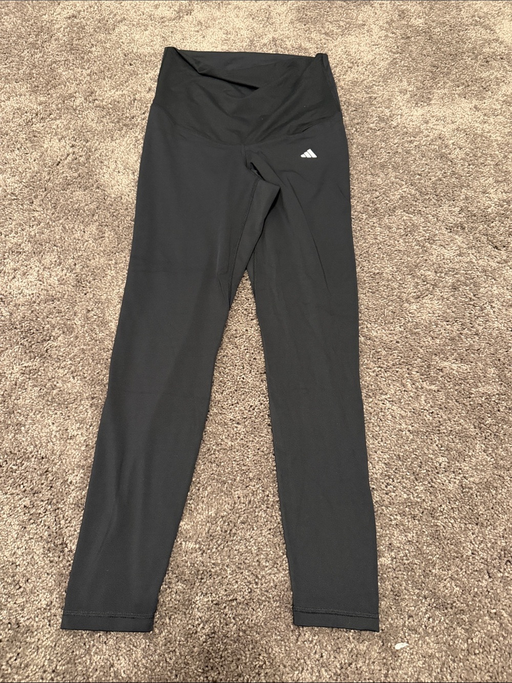 adidas Girls' Black Athletic Leggings with Logo